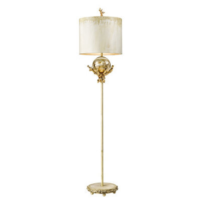 Luminosa Lighting Elstead Trellis 1 Light Floor Lamp Putty, Silver Leaf, E27 - image 1