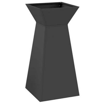 Berkfield Modern Garden Pillar Planter With Bowl Black 35X35X73 Cm Steel - image 1