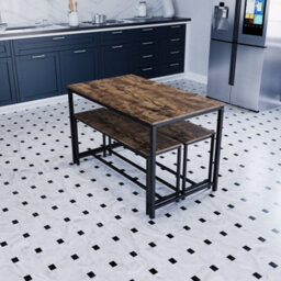 Lassic Vida Designs Brooklyn Dark Wood Industrial 4 Seater Dining Table & Bench Set - thumbnail 8
