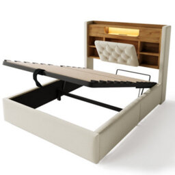 Double Linen Hydraulic Storage Bed With Led & Charging - thumbnail 7