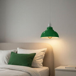 Ledsone Industrial Vintage Ceiling Hanging E27 Lamp Holder 29Cm Metal Pendant Curvy Lampshades Lights Fixtures - Green - thumbnail 6