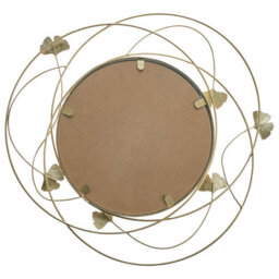 Beliani Ginkgo Gold Round Wall Mirror 47Cm Vertical - thumbnail 3