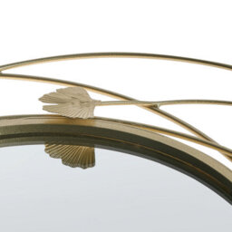 Beliani Ginkgo Gold Round Wall Mirror 47Cm Vertical - thumbnail 6