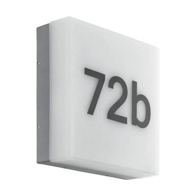 Stylish Ip44 Anthracite Outdoor Wall Light With Built-In Led For House Number - image 1