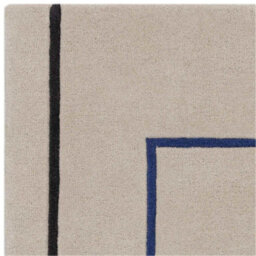 Handmade Blue Modern Geometric Wool Easy To Clean Living Room Bedroom Rug-120Cm X 170Cm - thumbnail 4