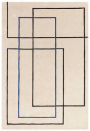 Handmade Blue Modern Geometric Wool Easy To Clean Living Room Bedroom Rug-120Cm X 170Cm - thumbnail 5