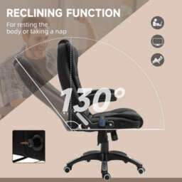 Vinsetto Office Chair W/ Heating Massage Points Relaxing Reclining Black - thumbnail 7