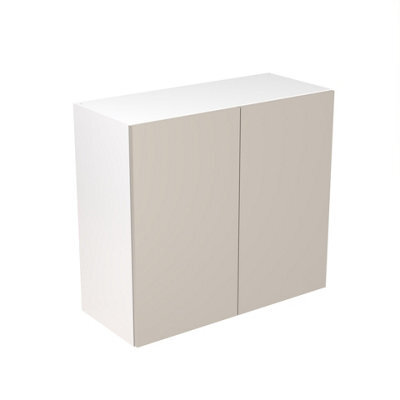 Kitchen Kit Wall Unit 800mm W/ Slab Cabinet Door - Super Matt Light Grey - image 1