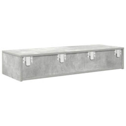 Berkfield Wall Shelf With Drawers Concrete Grey 100X36X19 Cm Engineered Wood - thumbnail 6