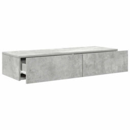 Berkfield Wall Shelf With Drawers Concrete Grey 100X36X19 Cm Engineered Wood - thumbnail 7