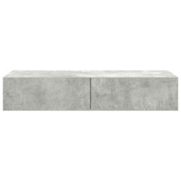 Berkfield Wall Shelf With Drawers Concrete Grey 100X36X19 Cm Engineered Wood - thumbnail 4