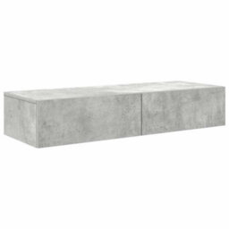 Berkfield Wall Shelf With Drawers Concrete Grey 100X36X19 Cm Engineered Wood - thumbnail 2