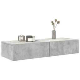 Berkfield Wall Shelf With Drawers Concrete Grey 100X36X19 Cm Engineered Wood - thumbnail 3