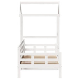 Berkfield Day Bed With Roof Without Mattress White 80X200 Cm Solid Wood - thumbnail 7
