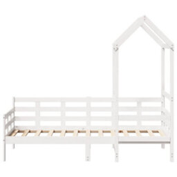 Berkfield Day Bed With Roof Without Mattress White 80X200 Cm Solid Wood - thumbnail 5