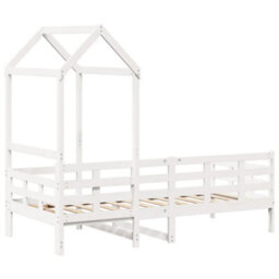 Berkfield Day Bed With Roof Without Mattress White 80X200 Cm Solid Wood - thumbnail 8