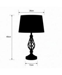 Lighting Supermarket Queenswood Traditional Barley Twist Table Lamp With Grey Linen Drum Shade - Pewter Grey - thumbnail 6