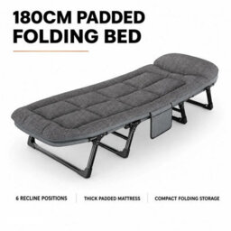 180Cm Multi-Position Relaxer Chair Grey - thumbnail 1