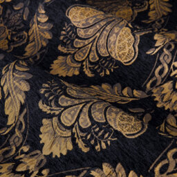Paoletti Traditional Jacquard Room Darkening Pencil Pleat Curtain Pair Black (W)168Cm X (D)183Cm - thumbnail 5