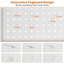 Folding Room Divider With Pegboard Display 6 Panel 246 X 170 Cm - thumbnail 6
