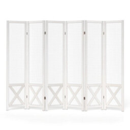 Folding Room Divider With Pegboard Display 6 Panel 246 X 170 Cm - thumbnail 1