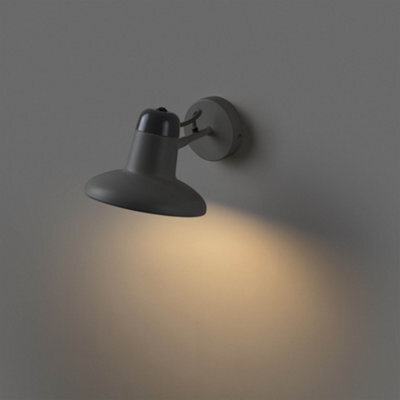 Luminosa Lighting Luminosa Snap Dome Wall Light Grey, E27 - image 1