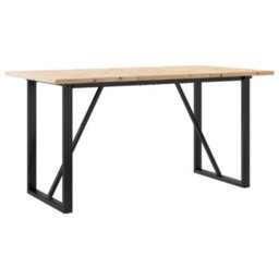 Walplus Dining Table O-Frame 160X80X75.5 Cm Solid Wood Pine And Steel - thumbnail 2