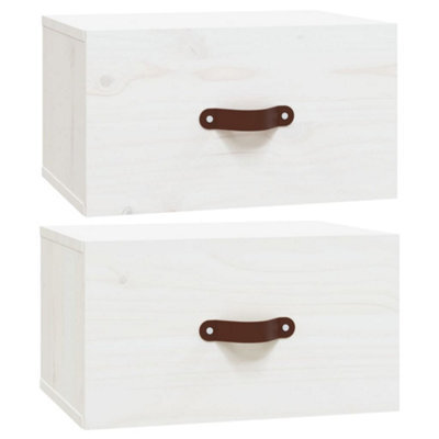 Berkfield Elegant Wall-Mounted Bedside Cabinets 2 Pcs White 40X29.5X22 Cm - image 1