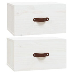 Berkfield Elegant Wall-Mounted Bedside Cabinets 2 Pcs White 40X29.5X22 Cm - thumbnail 1