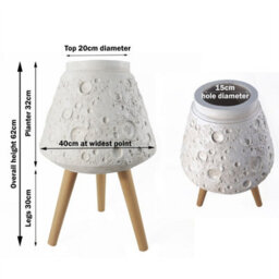 Leaf Moon White Planter With Stand 62Cm X 40Cm - thumbnail 7