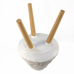 Leaf Moon White Planter With Stand 62Cm X 40Cm - thumbnail 6