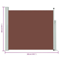 Walplus Patio Retractable Side Awning Garden Sun Shade Canopy Gazebo For Back Door, Porch, Patio 100X300 Cm Brown - thumbnail 9