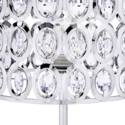 Beliani Glamour Lux Floor Lamp Silver Metal Crystal Drum Shade 160 Cm - thumbnail 5