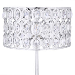 Beliani Glamour Lux Floor Lamp Silver Metal Crystal Drum Shade 160 Cm - thumbnail 4