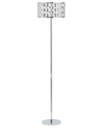 Beliani Glamour Lux Floor Lamp Silver Metal Crystal Drum Shade 160 Cm - thumbnail 2