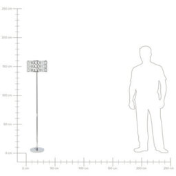 Beliani Glamour Lux Floor Lamp Silver Metal Crystal Drum Shade 160 Cm - thumbnail 8