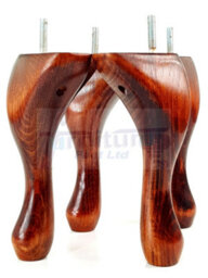 L&F Queen Anne Wooden Legs 150mm High Set Of 4 Mahogany Wash Replacement Furniture Feet Chairs Sofas Footstools M8 (8mm) - thumbnail 6