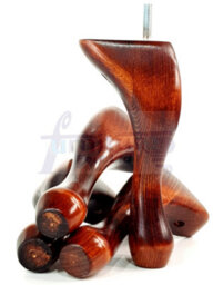 L&F Queen Anne Wooden Legs 150mm High Set Of 4 Mahogany Wash Replacement Furniture Feet Chairs Sofas Footstools M8 (8mm) - thumbnail 5