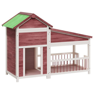 Berkfield Rustic Dog Kennel Mocha 143X60.5X109 Cm Solid Wood Pine - image 1