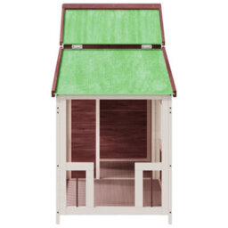 Berkfield Rustic Dog Kennel Mocha 143X60.5X109 Cm Solid Wood Pine - thumbnail 4