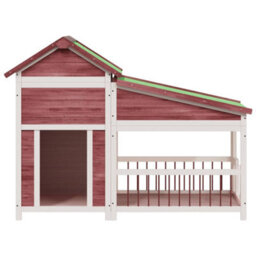 Berkfield Rustic Dog Kennel Mocha 143X60.5X109 Cm Solid Wood Pine - thumbnail 3
