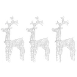 Berkfield Beautiful Reindeer Christmas Decorations 3 Pcs 60X16X100 Cm Acrylic