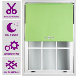Furnished Triple Eyelets Blackout Window Blinds Free Cut Service - Lime Green (W)60Cm X (L)210Cm