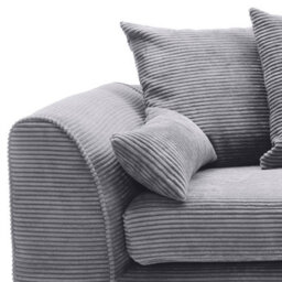 Abakus Direct Jumbo Grey Cord Right Facing Corner Sofa For Living Room With Thick Luxury Deep Filled Cushioning - thumbnail 8