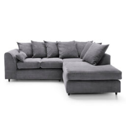 Abakus Direct Jumbo Grey Cord Right Facing Corner Sofa For Living Room With Thick Luxury Deep Filled Cushioning - thumbnail 2