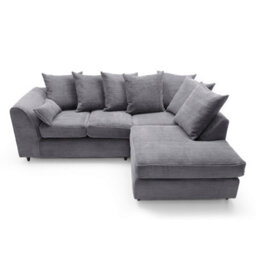 Abakus Direct Jumbo Grey Cord Right Facing Corner Sofa For Living Room With Thick Luxury Deep Filled Cushioning - thumbnail 5