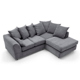 Abakus Direct Jumbo Grey Cord Right Facing Corner Sofa For Living Room With Thick Luxury Deep Filled Cushioning - thumbnail 4