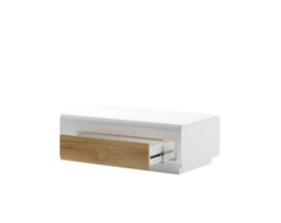 Arte Toledo 99 Coffee Table In White And Oak San Remo - Elegant Gloss Finish & Oak Drawer - W1100mm X H390mm X D600mm - thumbnail 2