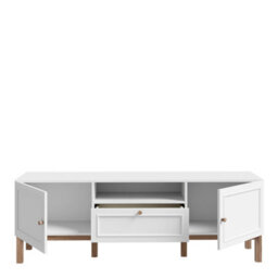Furniture To Go Wensley 2 Door 1 Drawer Tv Unit In Light Grey And Oak - thumbnail 4