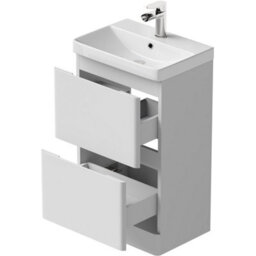 Affine Bathroom Cloakroom Vanity Unit Wash Basin Cabinet Drawers Storage White 500mm - thumbnail 4